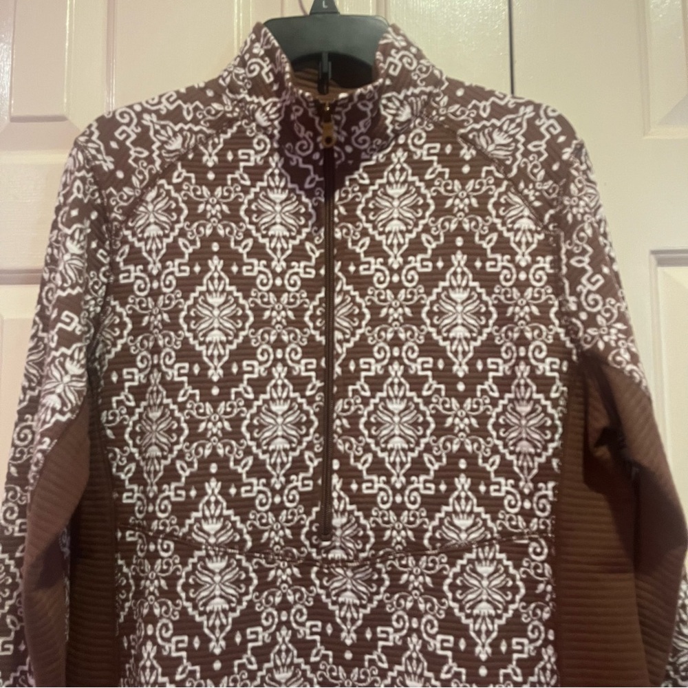 Sahalie Jacquard Dress long sleeve Abstract print zip Size XL - Picture 2 of 5